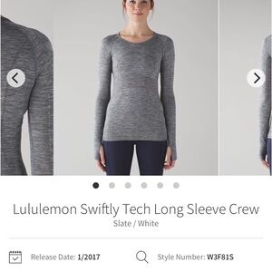 Lululemon swiftly Gray Long Sleeve Crew
